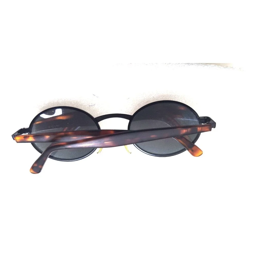 Y2K Structure Handmade Sunglasses Oval Metal John Lennon Style wCase 50-19-133mm